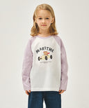 KIDS BEAR RAGLAN LONG SLEEVE TEE IN LIGHT PURPLE image 1