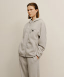 MARITHÉ SPORT FLEECE HOOD ZIP-UP JACKET IN LIGHT GRAY image 1