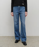 W HIGH STRAIGHT DENIM PANTS IN BLUE image 1