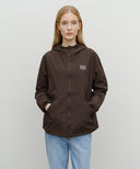 CLASSIC LOGO HOODED WINDBREAKER IN BROWN