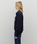 BASEBALL LOGO COLLAR HALF ZIPUP SWEATSHIRT IN NAVY image 2