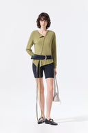 ASYMMETRIC BUTTON CLOSURE TOP IN OLIVE image 10