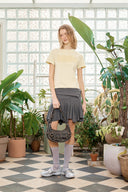 UNBALANCE FLARE FOLDING SKIRT IN CHARCOAL GREY image 11