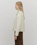 W DETACHABLE QUILTING JACKET IN IVORY image 4