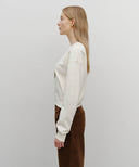 W DOODLE BEAR CROP SWEATSHIRT IN IVORY image 8