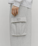 CLASSIC LOGO ONE TUCK CARGO SWEAT PANTS IN LIGHT HEATHER GREY image 8