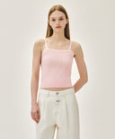 W SMALL CLASSIC LOGO HALF KNIT CARDIGAN SET UP IN LIGHT PINK image 2