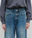 W WIDE DENIM PANTS IN BLUE image 3