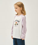 KIDS BEAR RAGLAN LONG SLEEVE TEE IN LIGHT PURPLE image 2