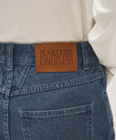 W HIGH STRAIGHT STRIPE DENIM PANTS IN BLUE image 2