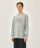 DOODLE CLASSIC LOGO LONG SLEEVE TEE IN HEATHER GREY image 2