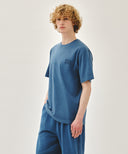 DRAWING LOGO DYEING TEE IN BLUE image 2