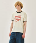 VINTAGE LOGO RINGER TEE IN IVORY image 2