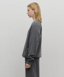 GARMENT DYED SWEATSHIRT IN CHARCOAL GREY