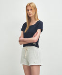 W BASIC CROP TEE IN NAVY image 2