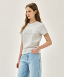 W CLASSIC LOGO TEE IN CREAM image 2