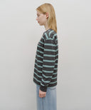 MULTI COLOR STRIPE LONG SLEEVE IN CHARCOAL GREY image 2