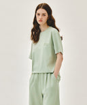 DRAWING LOGO DYEING TEE IN MINT image 2
