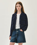W CROP SHEER JACKET IN NAVY image 2