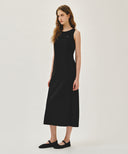W SOFT SLEEVELESS LONG DRESS IN BLACK image 2