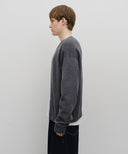 BASIC ROUND NECK CARDIGAN IN CHARCOAL GREY image 2