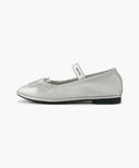 W BANDING RIBBON FLAT SHOES IN SILVER image 4