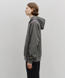 CLASSIC LOGO EMBROIDERY HOODIE (BRUSHED) IN CHARCOAL GREY