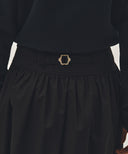 W COTTON WAIST WRINKLE SKIRT IN BLACK image 2
