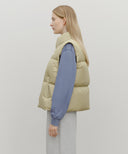 CLASSIC LOGO DOWN VEST IN BEIGE image 2