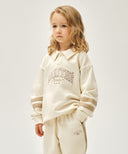 KIDS STRIPE POINT COLLAR SWEATSHIRT IN IVORY image 2