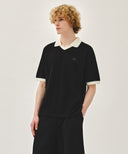 SMALL CLASSIC LOGO PK COLLAR POINT TEE IN BLACK image 2