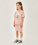 KIDS RAGLAN HALF SWEAT SET-UP IN INDI PINK image 2