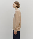 BOUCLE CLASSIC LOGO KNIT PULLOVER IN ECRU image 2