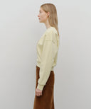 W CLASSIC LOGO CROP SWEATSHIRT IN LIGHT YELLOW image 2