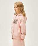 KIDS CLASSIC LOGO EMBROIDERY HOODIE ZIP-UP IN SALMON image 2