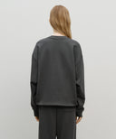 OVERSIZED EMBLEM LOGO SWEATSHIRT IN CHARCOAL GREY