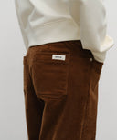 W SEMI-WIDE CORDUROY PANTS IN BROWN image 2