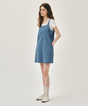 W DENIM SLEEVELESS DRESS IN LIGHT BLUE image 2