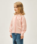 KIDS W LACE COLLAR CARDIGAN IN PINK image 2