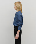 LOGO DENIM SHIRT IN BLUE image 2
