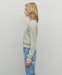 W HALF KNIT ROUND NECK CARDIGAN SET UP IN OATMEAL image 4