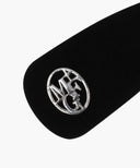 CIRCLE LOGO VELVET HAIR PIN IN BLACK image 2