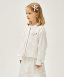 KIDS W EYELET LACE ZIP-UP JACKET IN WHITE image 2