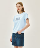 W CLASSIC LOGO TEE IN ICE BLUE image 2