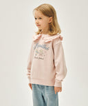 KIDS W FRILL COLLAR SWEATSHIRT IN PINK image 2