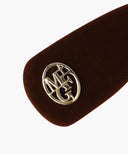CIRCLE LOGO VELVET HAIR PIN IN BURGUNDY image 2