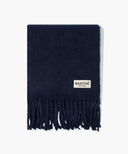 FUZZY SOLID KNIT MUFFLER IN NAVY image 2