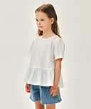KIDS W PEPLUM BLOUSE IN WHITE image 2