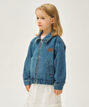 KIDS CLASSIC LOGO DENIM ZIPUP JACKET IN BLUE image 2