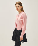 W BASIC KNIT CARDIGAN SETUP IN CORAL PINK image 2